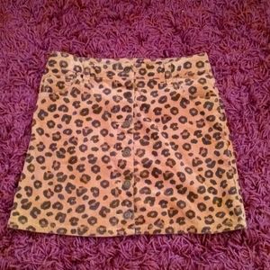 Leopard print skirt/ corduroy